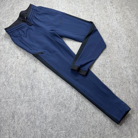 Nike Showtime Basketball Jogger Men S Blue 28" Tapered Fleece Colorblock - Picture 1 of 16
